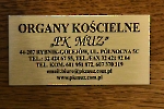 Tablica  - Organy Kościelne '' PK MUZ ''